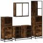 Set de muebles baño 4 pzas madera contrachapada roble ahumado de , Muebles de baño - Ref: Foro24-3301272, Precio: 316,78 €, D...