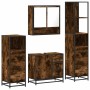 Set de muebles baño 4 pzas madera contrachapada roble ahumado by , Bathroom furniture - Ref: Foro24-3301287, Price: 333,02 €,...