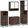 Set de muebles baño 4 pzas madera contrachapada roble marrón de , Muebles de baño - Ref: Foro24-3301279, Precio: 326,76 €, De...