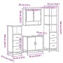 Set de muebles baño 4 pzas madera contrachapada roble marrón de , Muebles de baño - Ref: Foro24-3301279, Precio: 326,76 €, De...