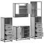 Set de muebles de baño 4 pzas madera contrachapada gris sonoma de , Muebles de baño - Ref: Foro24-3301298, Precio: 352,79 €, ...