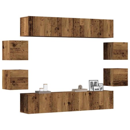 Conjunto de mueble de TV 8 piezas montado la pared madera vieja von , TV-Möbel - Ref: Foro24-3328949, Preis: 258,32 €, Rabatt: %