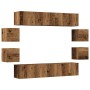 Conjunto de mueble de TV 8 piezas montado la pared madera vieja von , TV-Möbel - Ref: Foro24-3328949, Preis: 258,32 €, Rabatt: %
