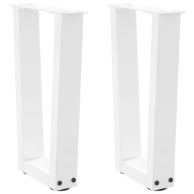 Patas para mesa de comedor en forma de V 2 uds blanco acero de , Patas para mesas - Ref: Foro24-4012625, Precio: 59,60 €, Des...