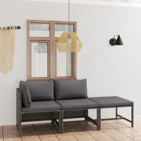 3-piece garden furniture set and gray synthetic rattan cushions by vidaXL, Garden sets - Ref: Foro24-3059751, Price: 197,65 €...