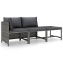 3-piece garden furniture set and gray synthetic rattan cushions by vidaXL, Garden sets - Ref: Foro24-3059751, Price: 191,57 €...