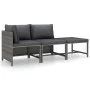 3-teiliges Gartenmöbel-Set und graue synthetische Rattankissen von vidaXL, Gartensets - Ref: Foro24-3059751, Preis: 197,65 €,...