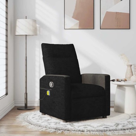 Sillón reclinable de masaje de tela negro de , Sillones - Ref: Foro24-4104834, Precio: 203,97 €, Descuento: %
