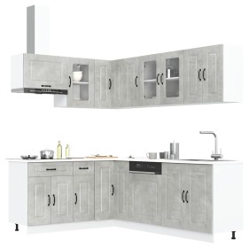 Mueble cocina Kalmar gris hormigón 11 pzas madera contrachapada de , Armarios de cocina - Ref: Foro24-3314885, Precio: 674,09...