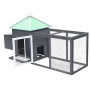 Chicken coop with nesting box solid gray fir wood 190x72x102 cm by vidaXL, Cages and habitats for small animals - Ref: Foro24...