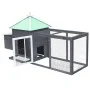Chicken coop with nesting box solid gray fir wood 190x72x102 cm by vidaXL, Cages and habitats for small animals - Ref: Foro24...