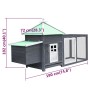Chicken coop with nesting box solid gray fir wood 190x72x102 cm by vidaXL, Cages and habitats for small animals - Ref: Foro24...