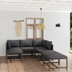 7-piece garden furniture set and gray synthetic rattan cushions by vidaXL, Garden sets - Ref: Foro24-3059763, Price: 342,90 €...