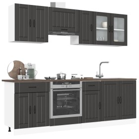 Mueble de cocina Kalmar negra 8 piezas madera contrachapada de , Armarios de cocina - Ref: Foro24-3314832, Precio: 534,54 €, ...