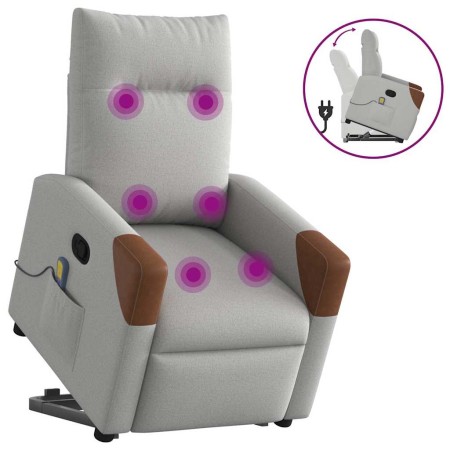 Sillón de masaje reclinable de pie de tela gris nube von , Sessel - Ref: Foro24-3324013, Preis: 270,82 €, Rabatt: %