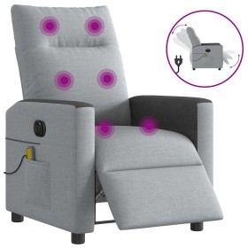 Sillón reclinable de masaje eléctrico tela gris claro de , Sillones - Ref: Foro24-3324045, Precio: 252,33 €, Descuento: %