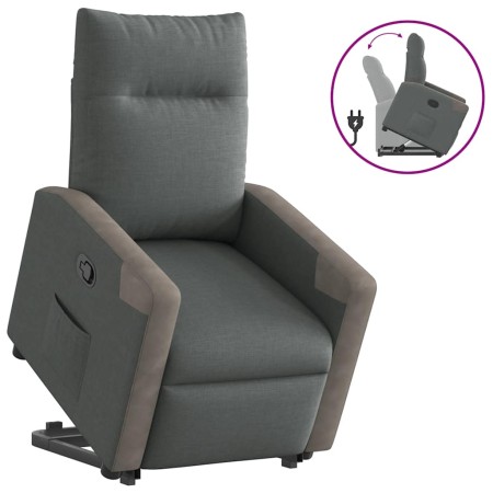 Sillón reclinable elevable de tela gris oscuro by , Armchairs - Ref: Foro24-3324091, Price: 255,01 €, Discount: %
