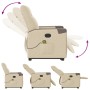 Silla de masaje reclinable de pie de tela color crema de , Sillones - Ref: Foro24-3324098, Precio: 268,97 €, Descuento: %