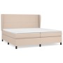 Cama box spring con colchón cuero sintético capuchino 200x200cm