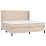 Cama box spring con colchón cuero sintético capuchino 200x200cm
