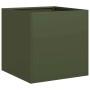 Jardinera de acero laminado en frío verde oliva 40x40x40 cm by , Pots and planters - Ref: Foro24-860664, Price: 53,26 €, Disc...