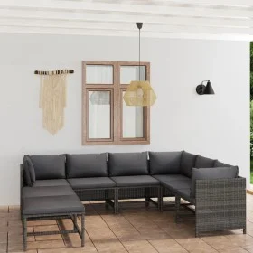 8-piece garden furniture set and gray synthetic rattan cushions by vidaXL, Garden sets - Ref: Foro24-3059771, Price: 444,05 €...