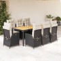 Set de comedor de jardín 9 pzas y cojines ratán sintético negro by , Garden sets - Ref: Foro24-3213093, Price: 1,00 €, Discou...