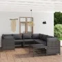 9-teiliges Gartenmöbel-Set und graue synthetische Rattankissen von vidaXL, Gartensets - Ref: Foro24-3059765, Preis: 481,88 €,...