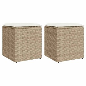 Taburetes de jardín con cojines 2 uds beige 40x40x43 cm von , Hocker für den Außenbereich - Ref: Foro24-4104043, Preis: 127,5...