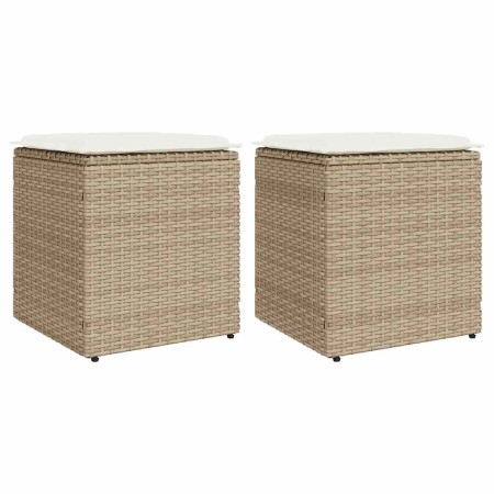 Taburetes de jardín con cojines 2 uds beige 40x40x43 cm von , Hocker für den Außenbereich - Ref: Foro24-4104043, Preis: 127,5...