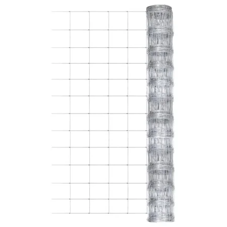 Valla de jardín de acero galvanizado plateado 50x1,25 m de vidaXL, Paneles de vallas - Ref: Foro24-149487, Precio: 77,09 €, D...