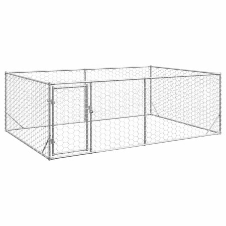 Perrera de exterior puerta acero galvanizado plateado 3x2x1 m von , Hundehütten - Ref: Foro24-4105413, Preis: 111,78 €, Rabat...