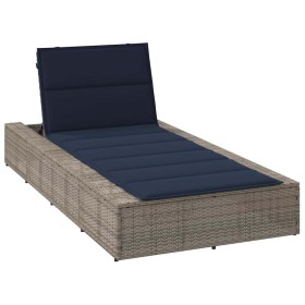 Tumbona con cojín flotante ratán sintético gris de , Tumbonas - Ref: Foro24-4104209, Precio: 222,11 €, Descuento: %