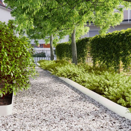 Bordes para césped 10 uds acero laminado frío blanco 15x103 cm von , Garteneinfassung und Einfassung - Ref: Foro24-860143, Pr...