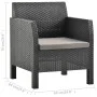 Gartenstuhl mit anthrazitfarbenem PP-Rattankissen von vidaXL, Gartenstühle - Ref: Foro24-315639, Preis: 92,07 €, Rabatt: %