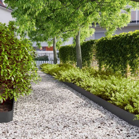 Bordes para césped 50 uds acero laminado frío negro 15x103 cm by , Garden edging and edging - Ref: Foro24-860148, Price: 154,...