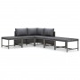 Set von Gartenmöbeln 6 Stück und Kissen synthetischen Rattan grau von vidaXL, Gartensets - Ref: Foro24-3059755, Preis: 291,96...