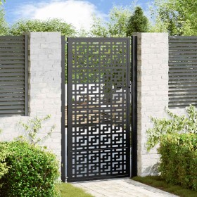 Puerta de jardín diseño en cruz de acero negra 105x180 cm by , garden gates - Ref: Foro24-4101002, Price: 264,22 €, Discount: %