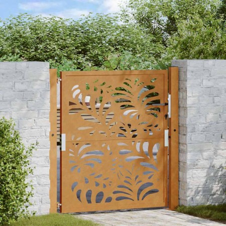 Puerta de jardín de acero desgastado diseño ondulado 105x105 cm by , garden gates - Ref: Foro24-4100974, Price: 169,56 €, Dis...