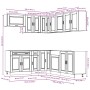 Mueble cocina Porto gris hormigón 11 pzas madera contrachapada von , Küchenschränke - Ref: Foro24-3314935, Preis: 716,11 €, R...