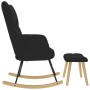 Sillón mecedora con taburete tela negro by , Rocking chairs - Ref: Foro24-4016802, Price: 132,19 €, Discount: %