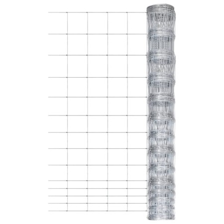 Valla de jardín de acero galvanizado plateado 50 m 150 cm de vidaXL, Paneles de vallas - Ref: Foro24-149507, Precio: 129,07 €...