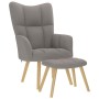 Sillón de relax con taburete de tela gris taupé by , Armchairs - Ref: Foro24-4016784, Price: 136,73 €, Discount: %