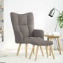 Sillón de relax con taburete de tela gris taupé by , Armchairs - Ref: Foro24-4016784, Price: 136,73 €, Discount: %