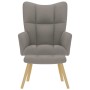 Sillón de relax con taburete de tela gris taupé by , Armchairs - Ref: Foro24-4016784, Price: 136,73 €, Discount: %