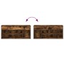 Banco zapatero madera de ingeniería roble ahumado 102x30,5x45cm