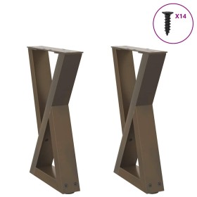 Patas para mesa de centro 2 uds natural acero 38x(42-43,3) cm by , Table legs - Ref: Foro24-4012703, Price: 71,44 €, Discount: %