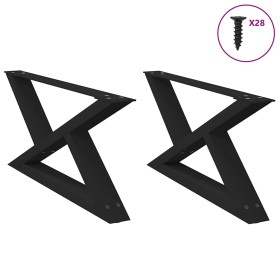 Patas para mesa de centro 2 unidades acero negro 70x(30-31,3)cm de , Patas para mesas - Ref: Foro24-4012692, Precio: 78,64 €,...