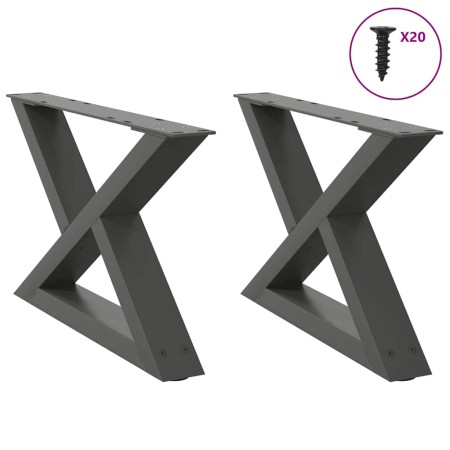 Patas de mesa centro 2 unidades acero antracita 60x(30-31,3) cm de , Patas para mesas - Ref: Foro24-4012690, Precio: 70,48 €,...