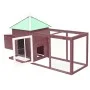 Chicken coop with nesting box solid mocha fir wood 190x72x102 cm by vidaXL, Cages and habitats for small animals - Ref: Foro2...